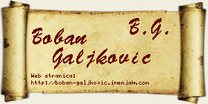 Boban Galjković vizit kartica